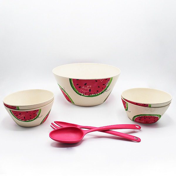 Conjunto saladeira + taças Melancia