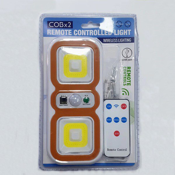Luz Noturna Cob x2 com Sensor Movimento e Comando