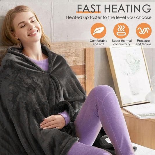 Manta Elétrica USB – 3 Níveis de Temperatura, Portátil e Ideal para Casa, Carro ou Campismo