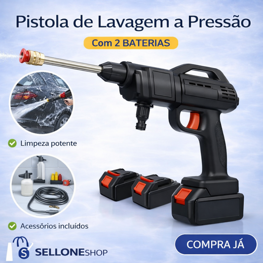 Pistola de Lavagem Pressão - 2 BATERIAS