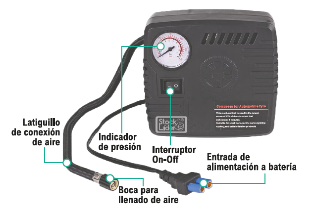 Arrancador para Carros com Compressor de Ar
