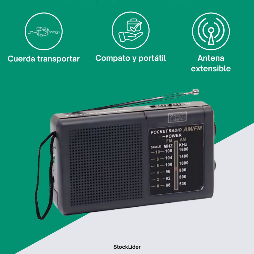 Rádio Portátil AM-FM – Leva a tua música para todo o lado