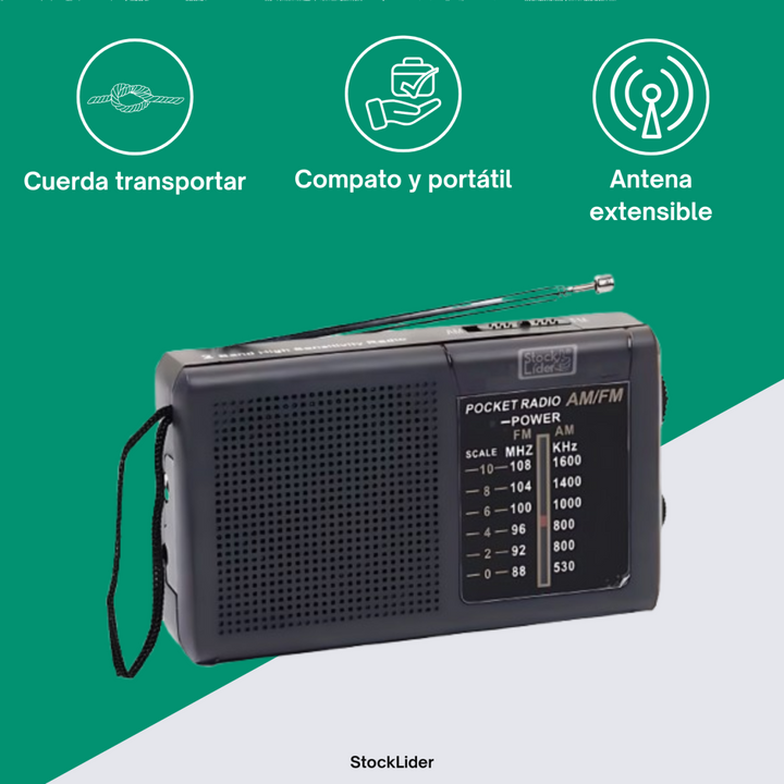 Rádio Portátil AM-FM – Leva a tua música para todo o lado