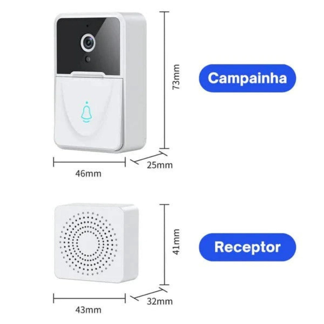 Campainha Inteligente HD Wi-Fi com Câmara