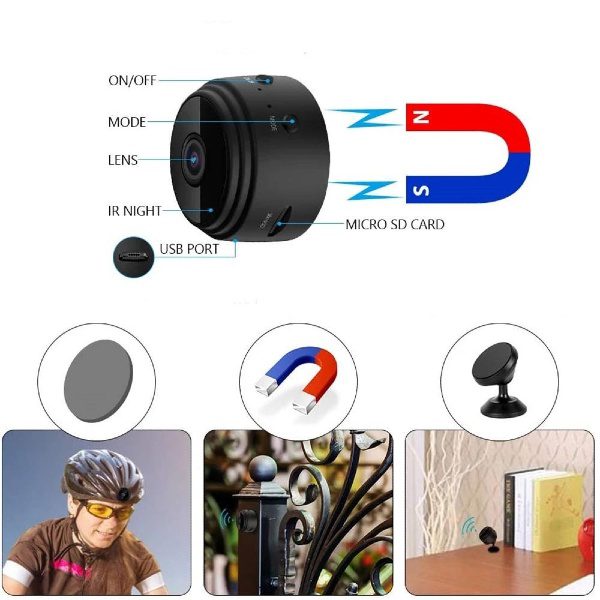 Mini Câmara de Vigilância Wi-Fi sem Fios