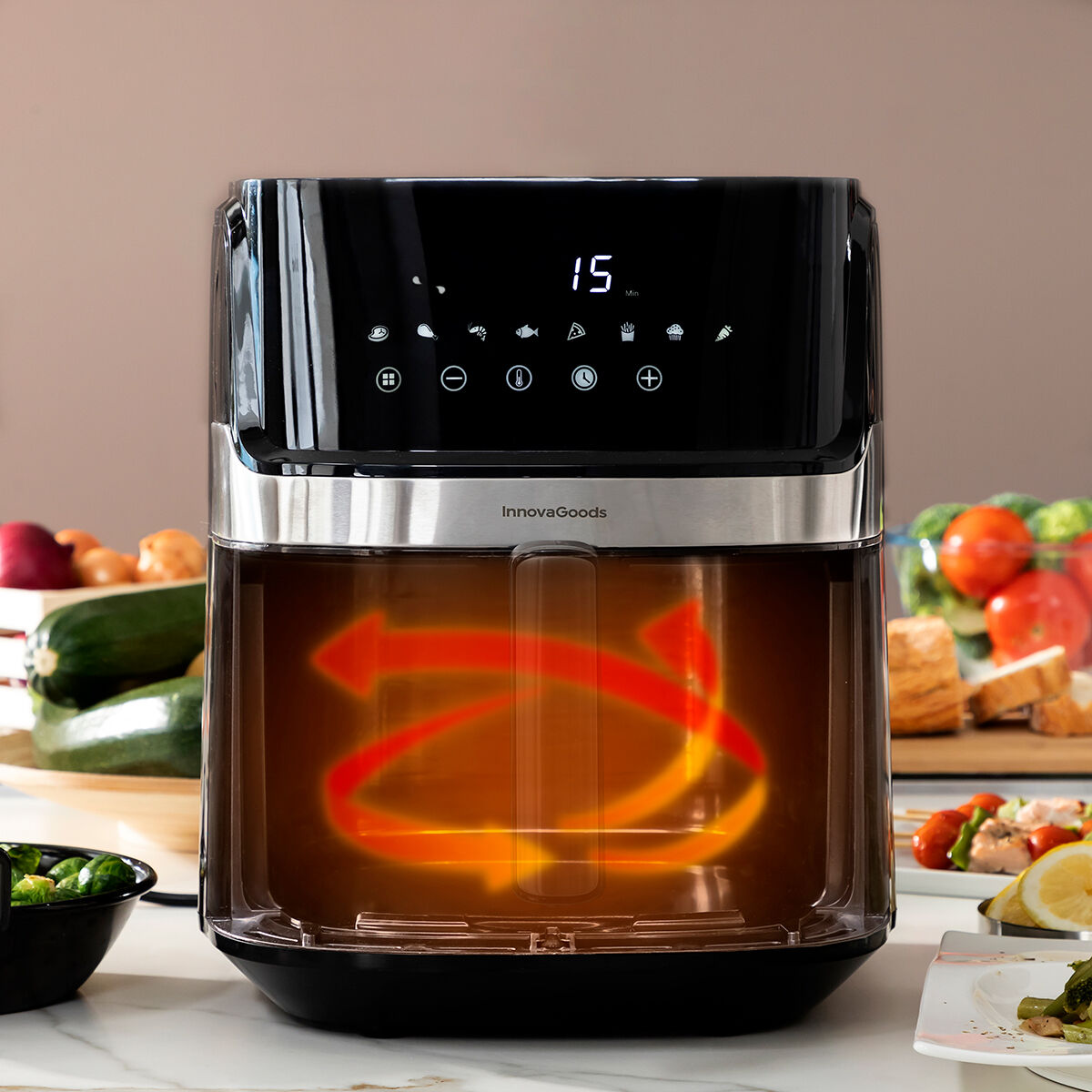 Fritadeira Air Fryer Fryinn Pro 5500 Preto Aço inoxidável 1700 W 5,5 L