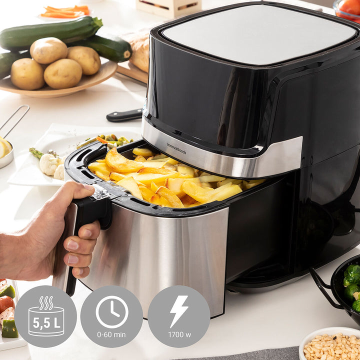 Fritadeira Air Fryer Fryinn Pro 5500 Preto Aço inoxidável 1700 W 5,5 L