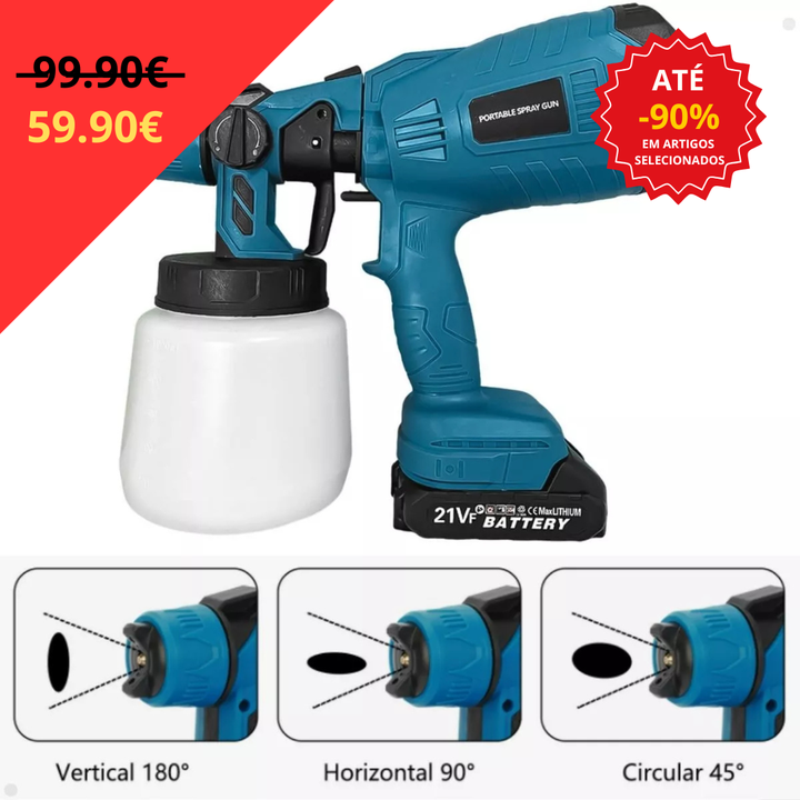 Pistola Elétrica para Pintar com 2 Baterias