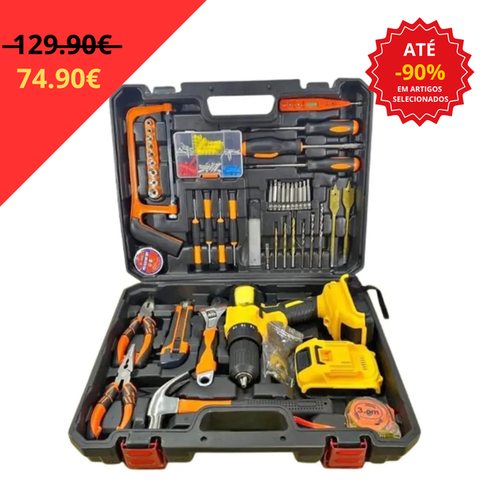 Berbequim Sem Fios 36V com Conjunto de Ferramentas e 2 Baterias