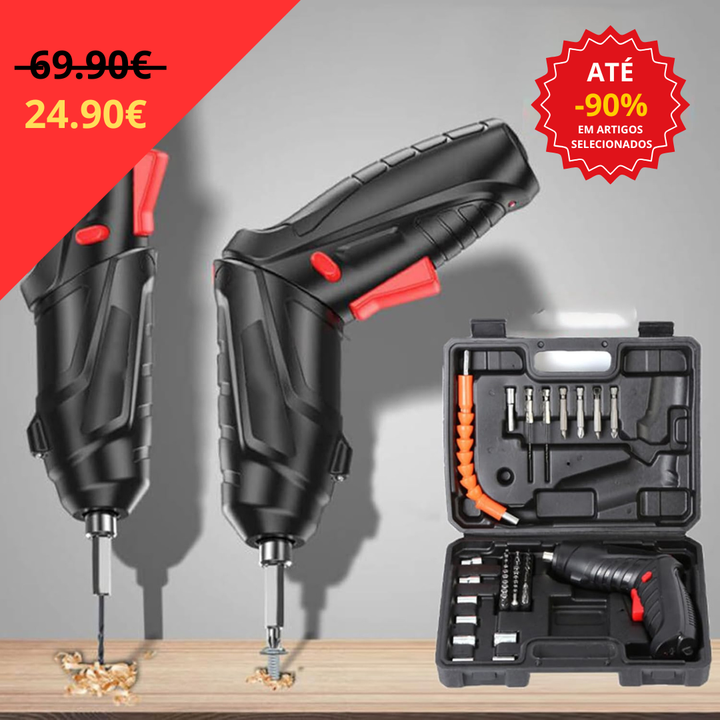 Aparafusadora Eletrica com Kit 47 Ferramentas