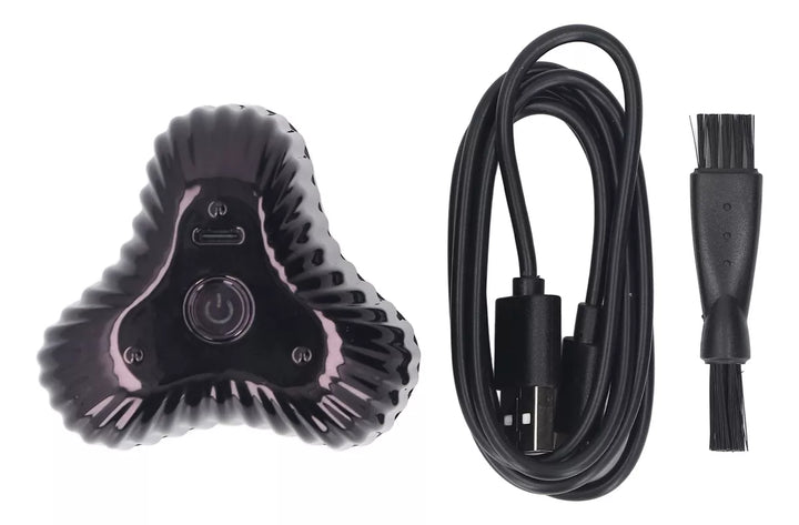 Aparador de Barba Rotativo 3D com 3 Cabeças Flutuantes