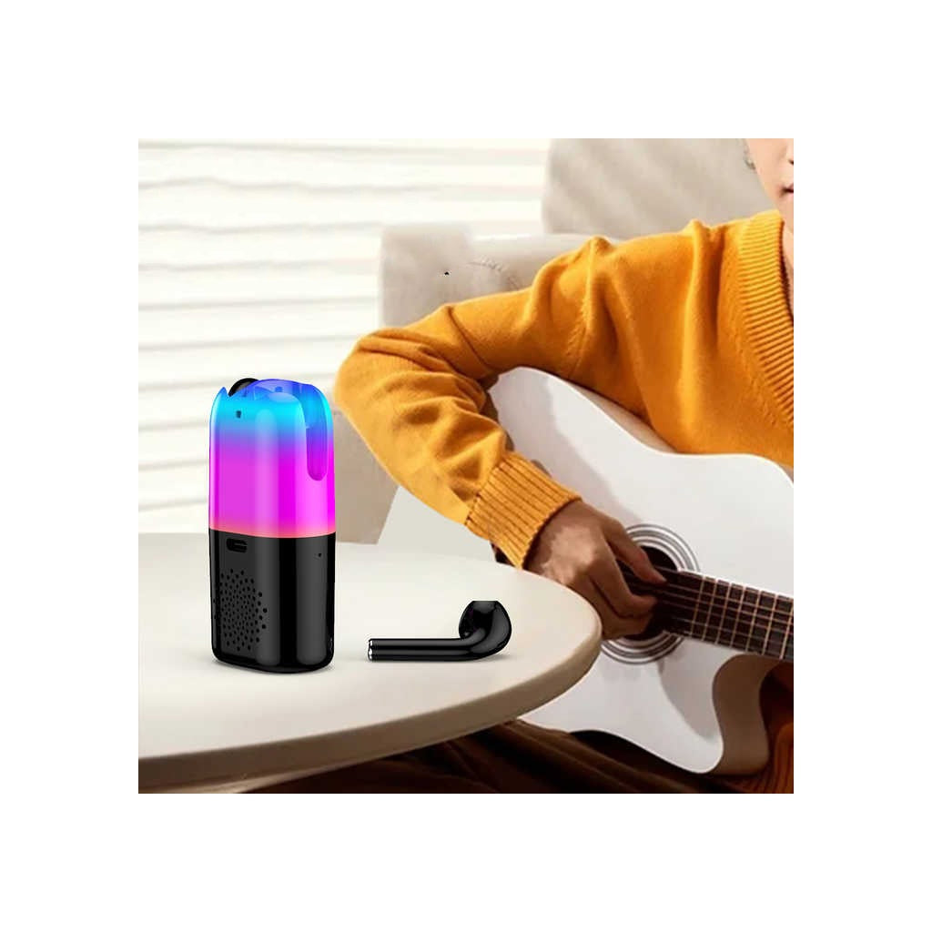 Auriculares Bluetooth TWS com Caixa de Som e Luz LED