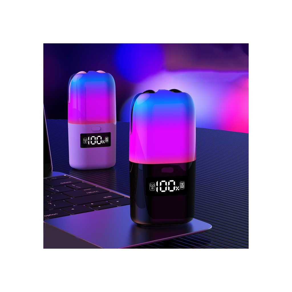 Auriculares Bluetooth TWS com Caixa de Som e Luz LED