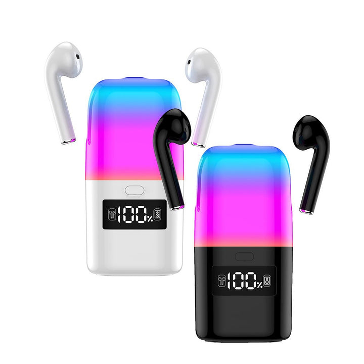Auriculares Bluetooth TWS com Caixa de Som e Luz LED