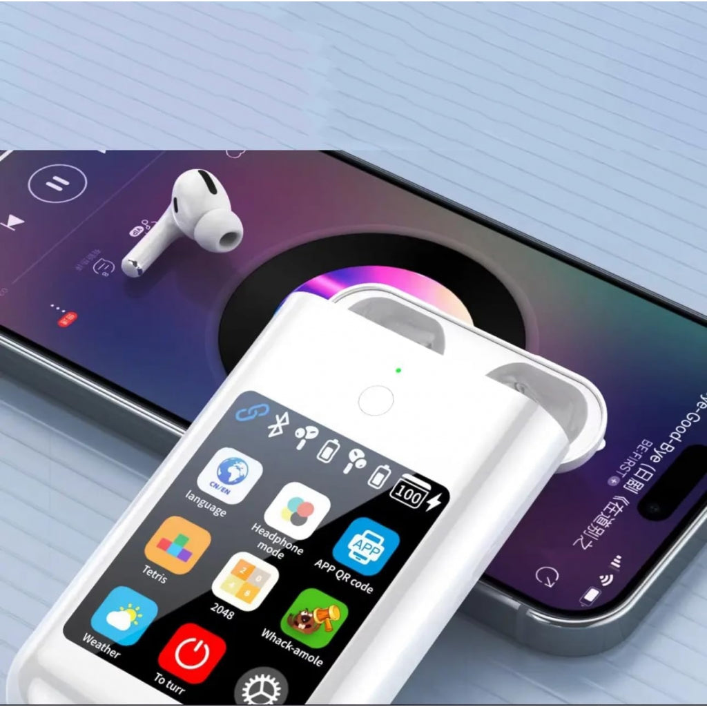 Auriculares Bluetooth com Ecrã Touch e Caixa Powerbank