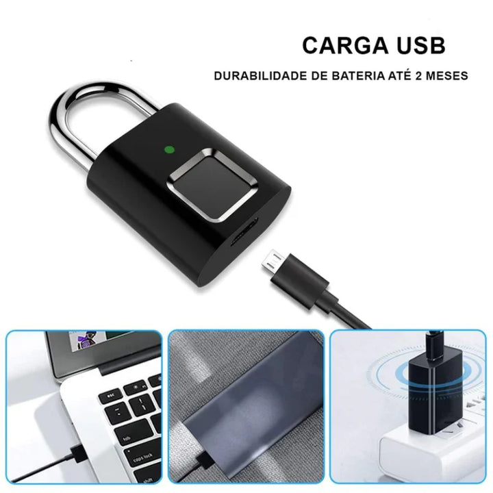 Cadeado Biometrico Com Impressão Digital