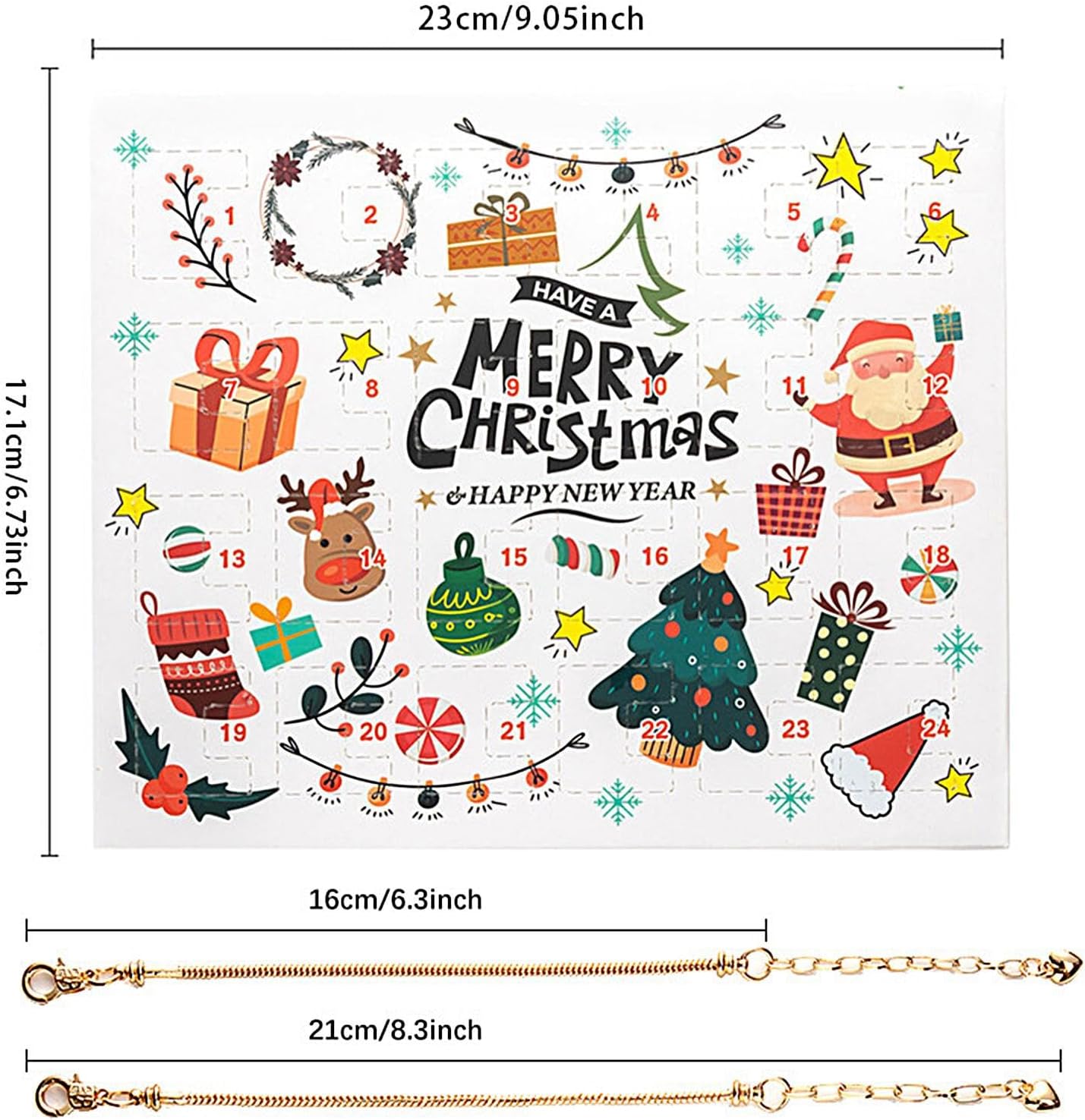 Calendário do Advento de Natal Pulseiras 2024
