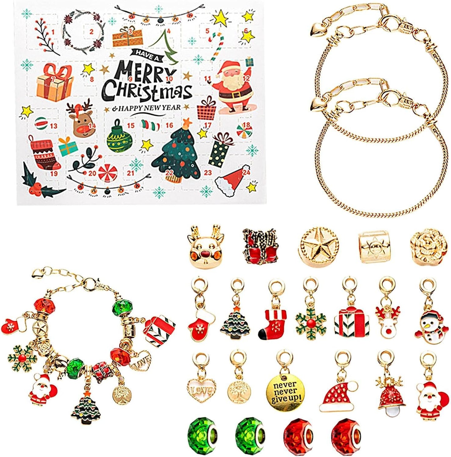 Calendário do Advento de Natal Pulseiras 2024