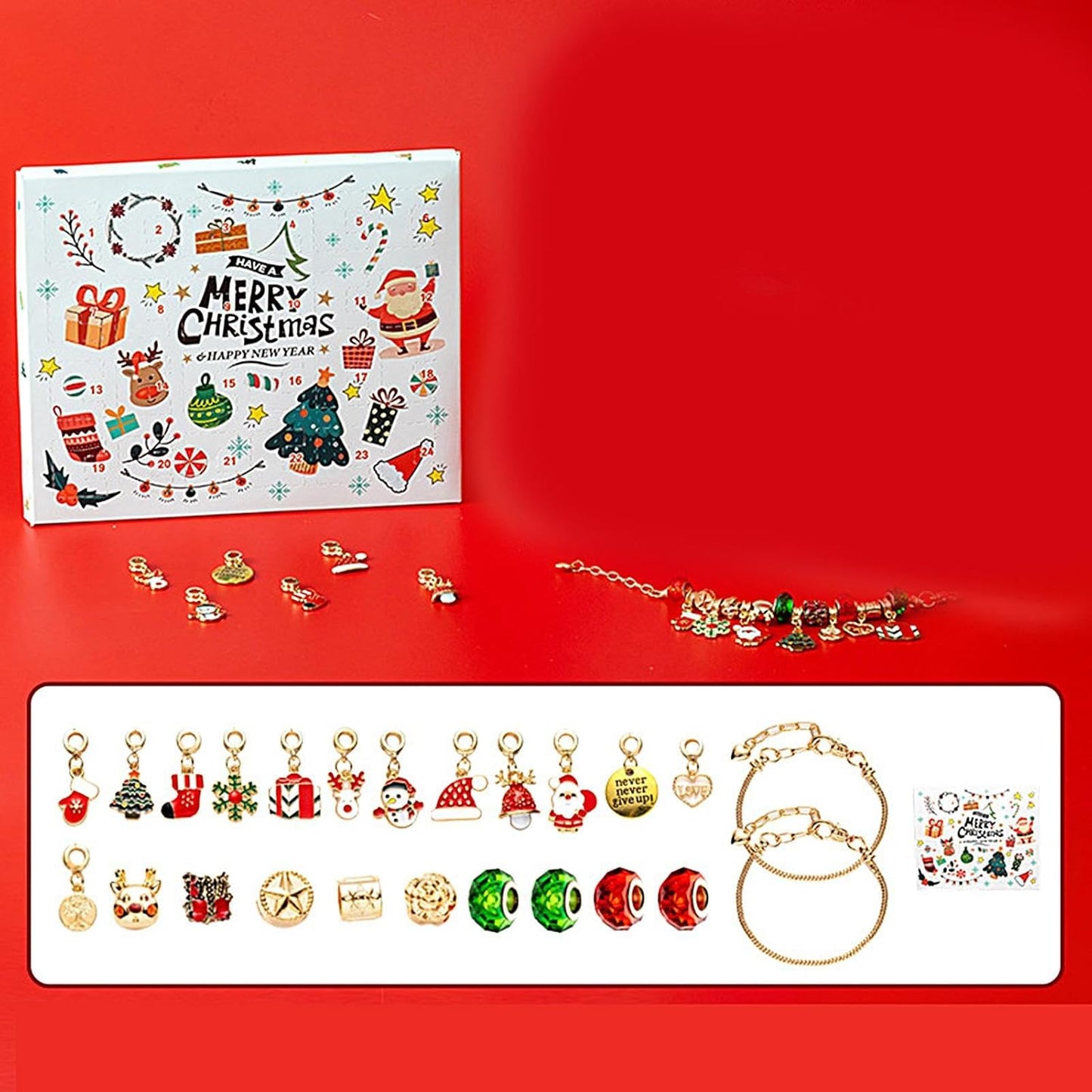 Calendário do Advento de Natal Pulseiras 2024