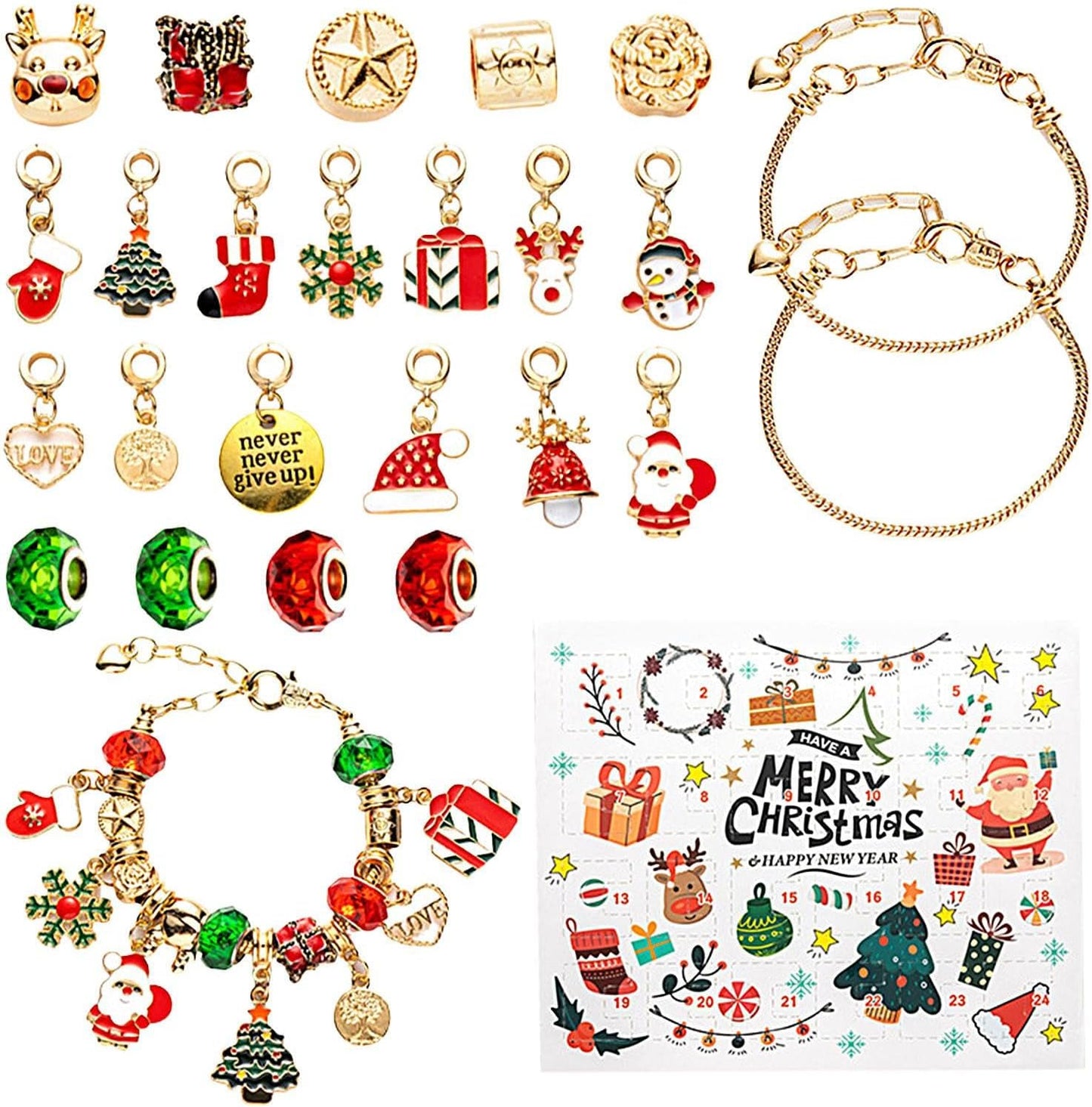 Calendário do Advento de Natal Pulseiras 2024