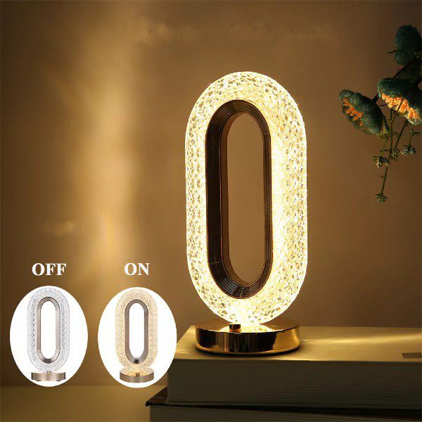 Candeeiro Oval Recarregável Cristal Mod.1
