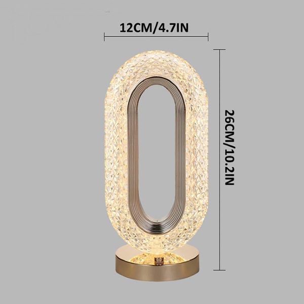 Candeeiro Oval Recarregável Cristal Mod.1
