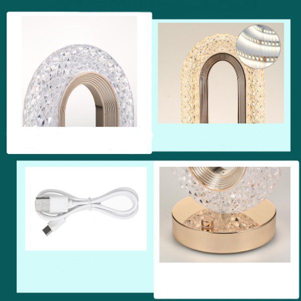 Candeeiro Oval Recarregável Cristal Mod.1