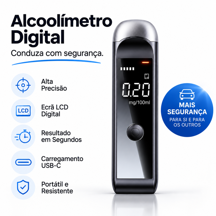 Alcoolímetro Digital Profissional