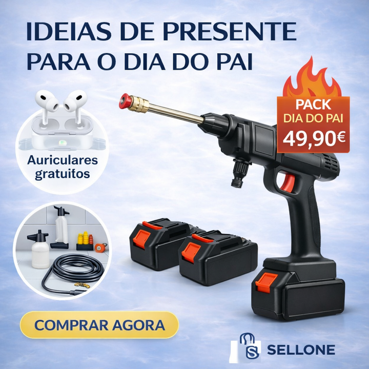 Pistola de Lavagem Pressão - 2 BATERIAS