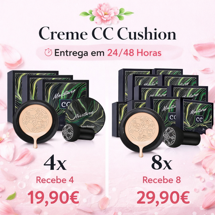Creme CC Cushion aplicador Cogumelo