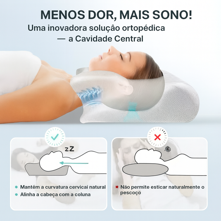 Almofada Cervical Ortopédica 2 em 1 — Conforto Ergonómico