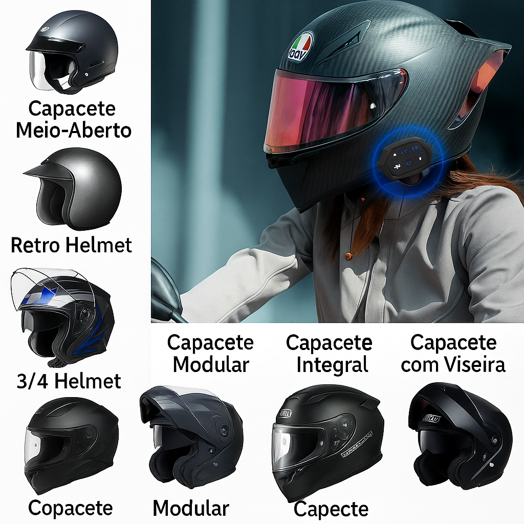 Intercomunicador BT12 para Capacete de Moto