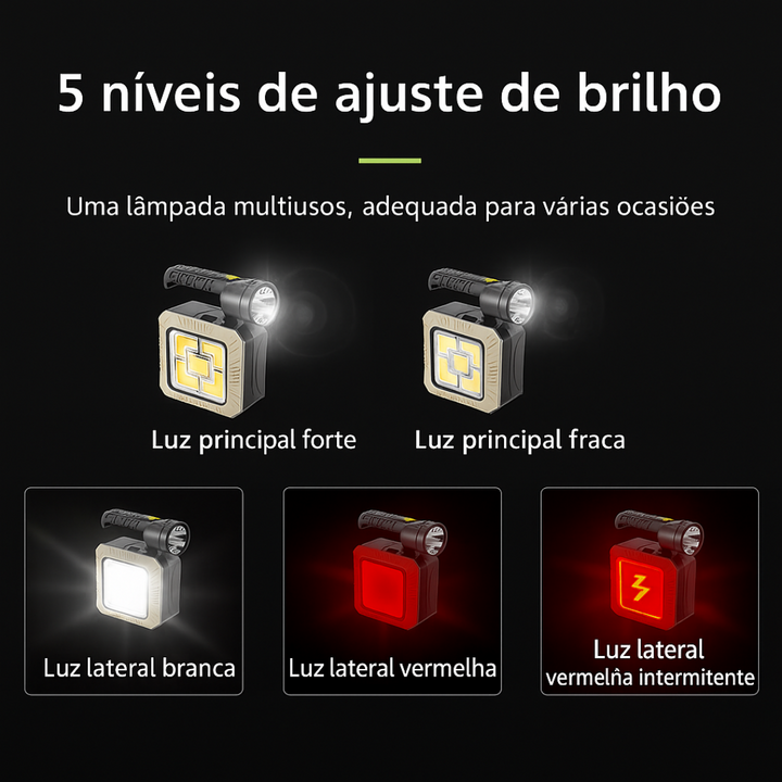 TOACH Luz Multifuncional COB LED com Kit de Ferramentas