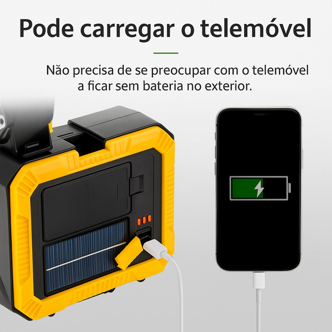 Luz Solar Multifuncional COB LED com Kit de Ferramentas