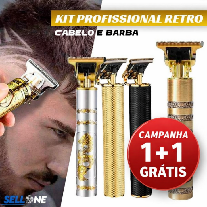 Kit Profissional Retro Cabelo e Barba - 1+1 GRÁTIS
