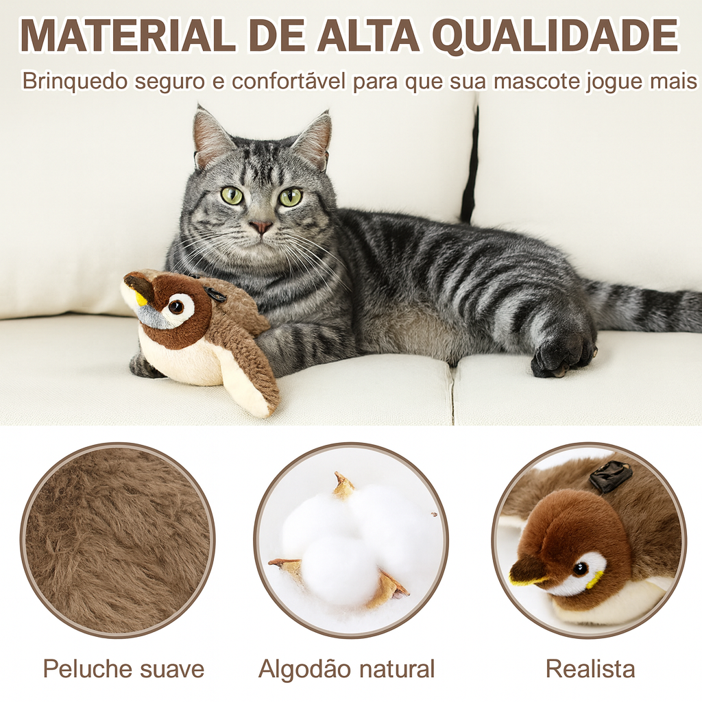 Brinquedo Interativo Pássaro Voador para Gatos