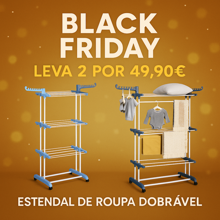 PACK2 - Estendal de Roupa Dobrável de 3 Níveis com Asas Laterais