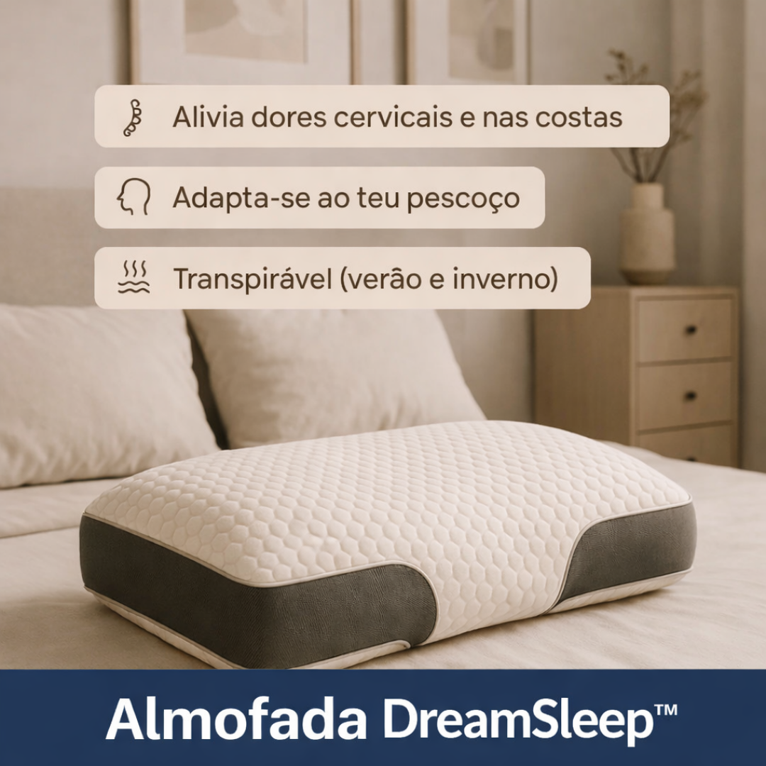 Almofada DreamSleep™ – Dorme melhor. Acorda sem dores