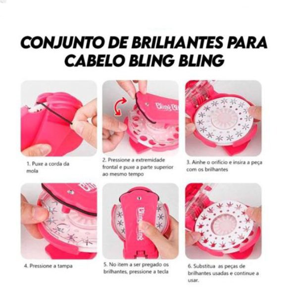 Conjunto de Brilhantes para Cabelo Bling Bling