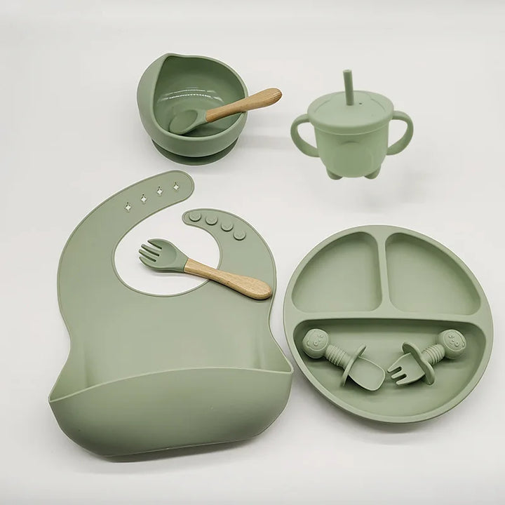 Conjunto de Talheres de Silicone para Bebês, Crianças