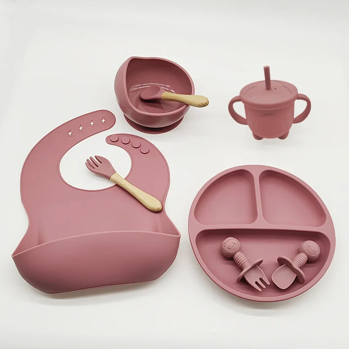 Conjunto de Talheres de Silicone para Bebês, Crianças
