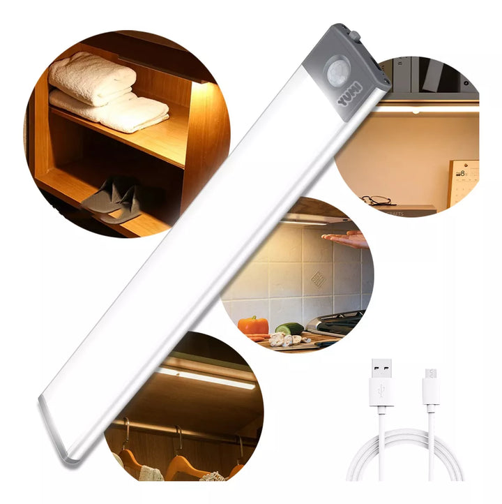 Barra de Luz LED Recarregável com Sensor de Movimento