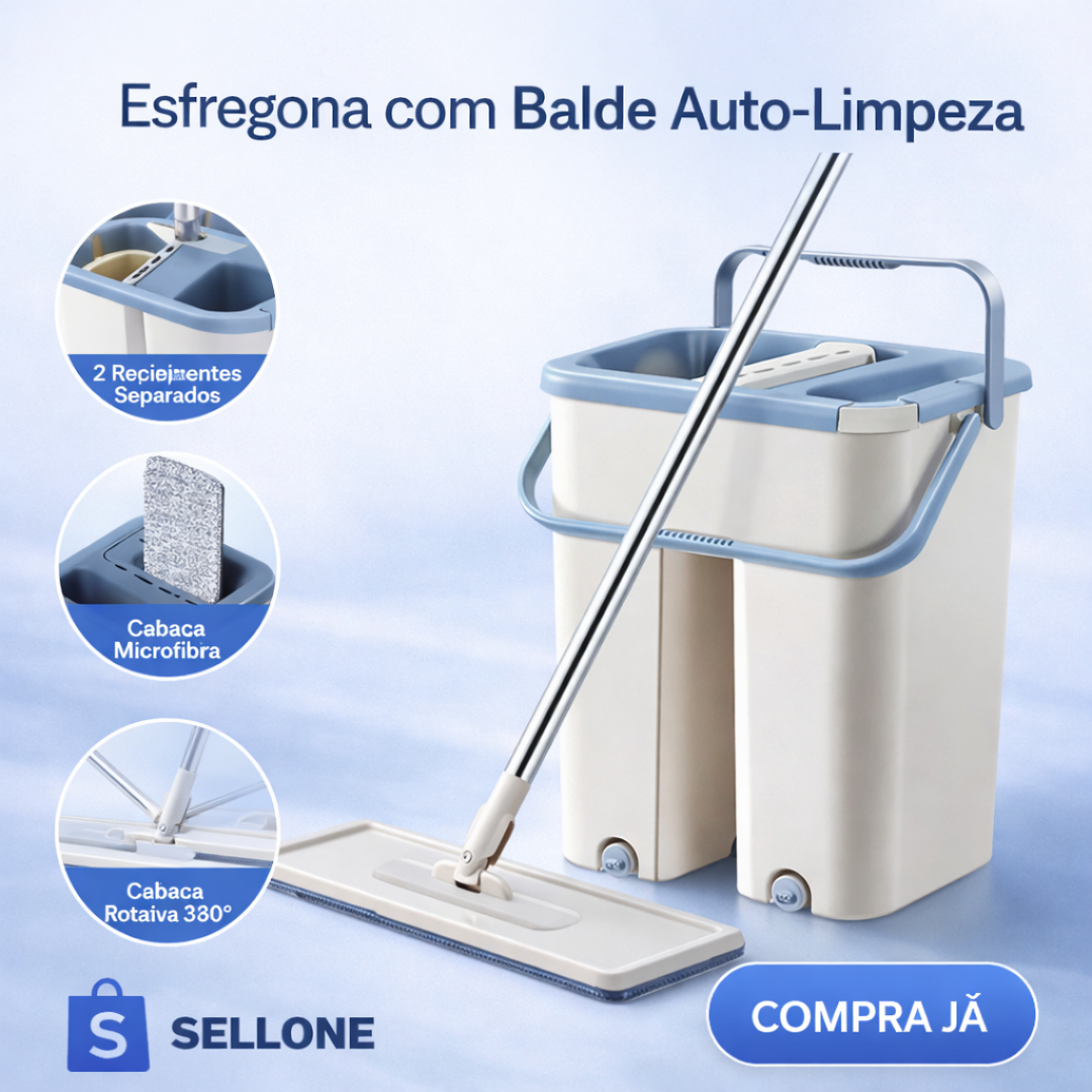 Esfregona com Balde Autolimpeza