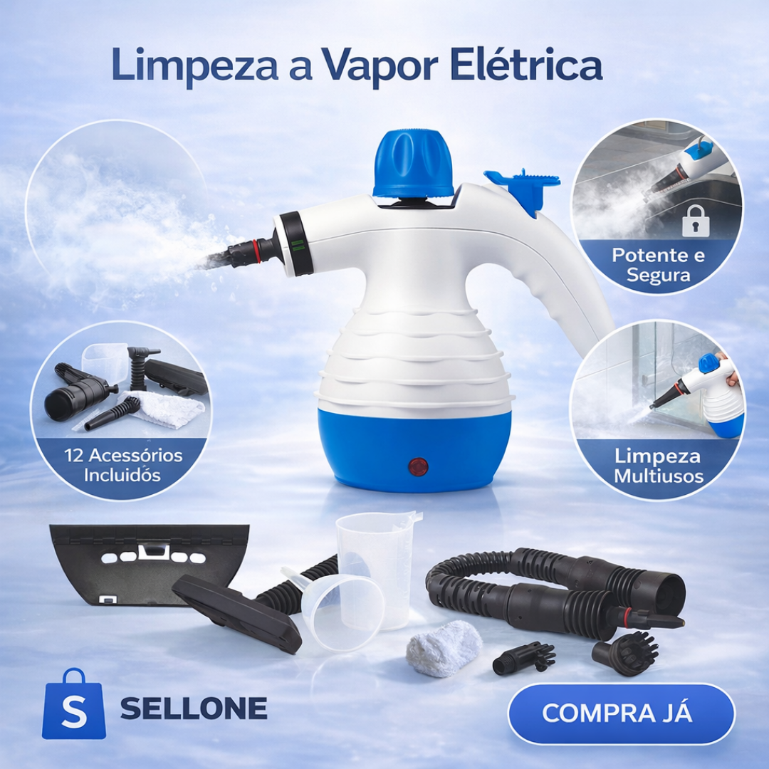 Limpeza a Vapor Eléctrica – Potente, Segura e Multiusos