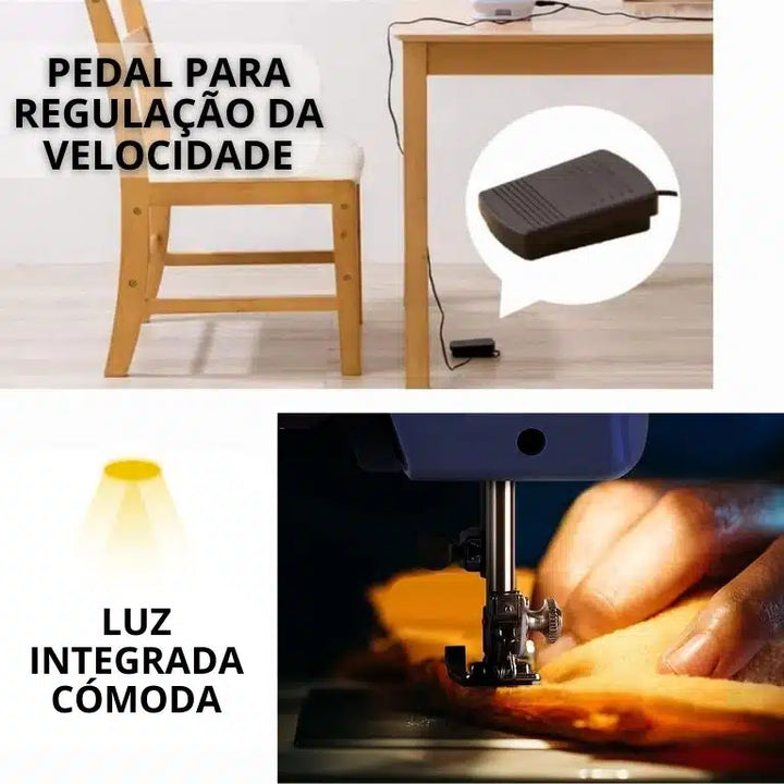 Máquina de Costura Portátil com Pedal