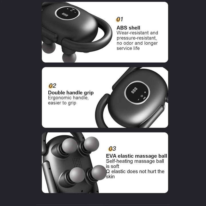 Massajador Muscular Portátil de 4 Cabeças