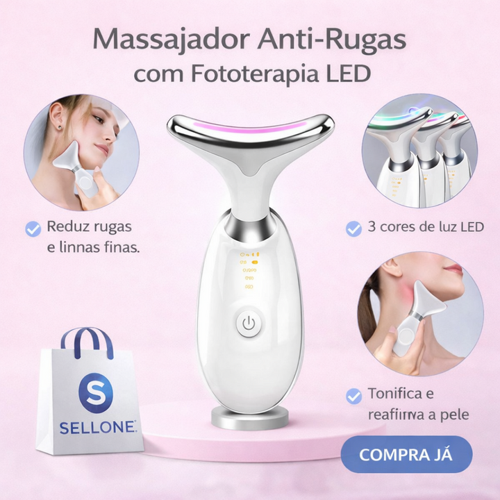 Massajador Anti Rugas com Fototerapia Led