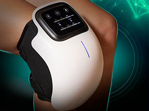 Massajador de Joelho - Massagem inteligente de vibração e termoterapia com infravermelho, design ergonómico, sem fios, painel de controlo com ecrã táctil LED