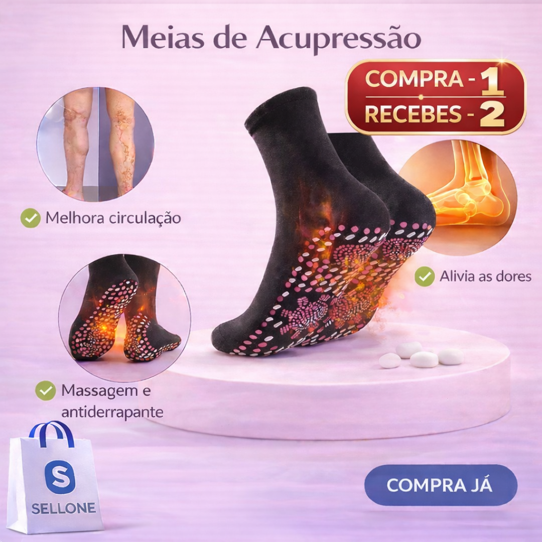Meias de Acupressão Anti Varizes - COMPRA 1 RECEBE 2