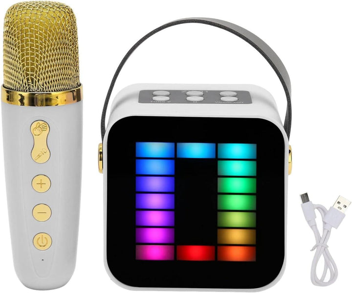 Mini Microfone com Altifalante Bluetooth e Luz RGB